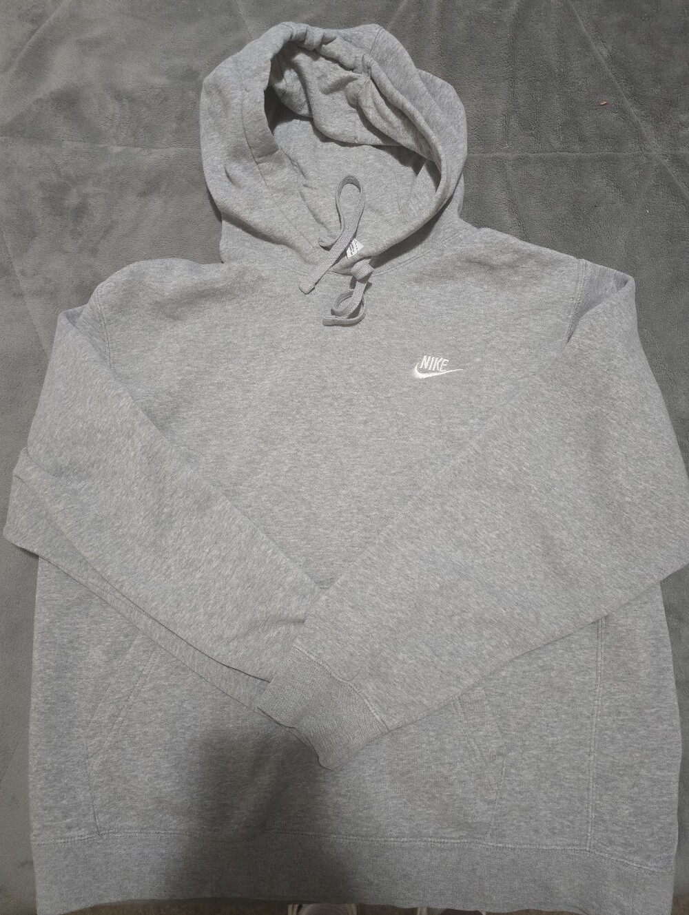 Nike Gray Pullover Hoodie with White Swoosh
